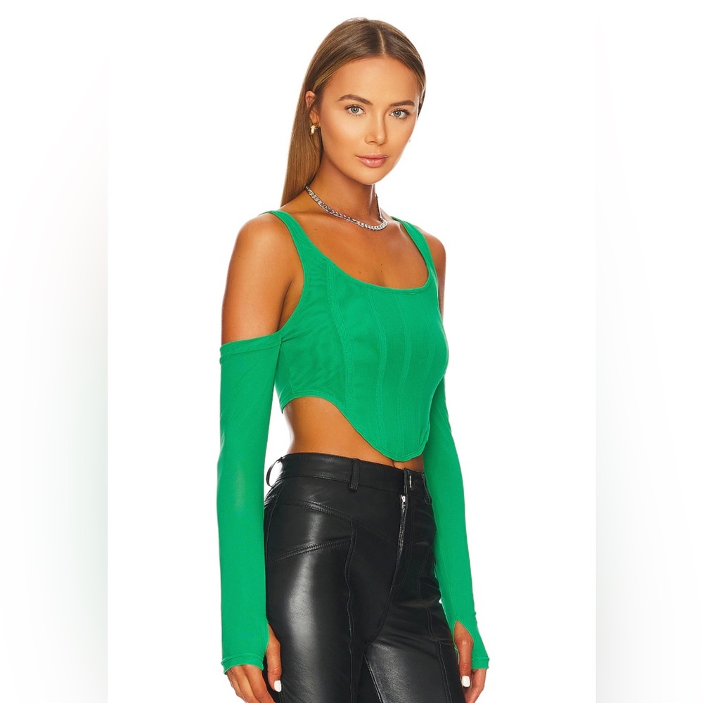 BY.DYLN Aria Corset Top in Green size Small